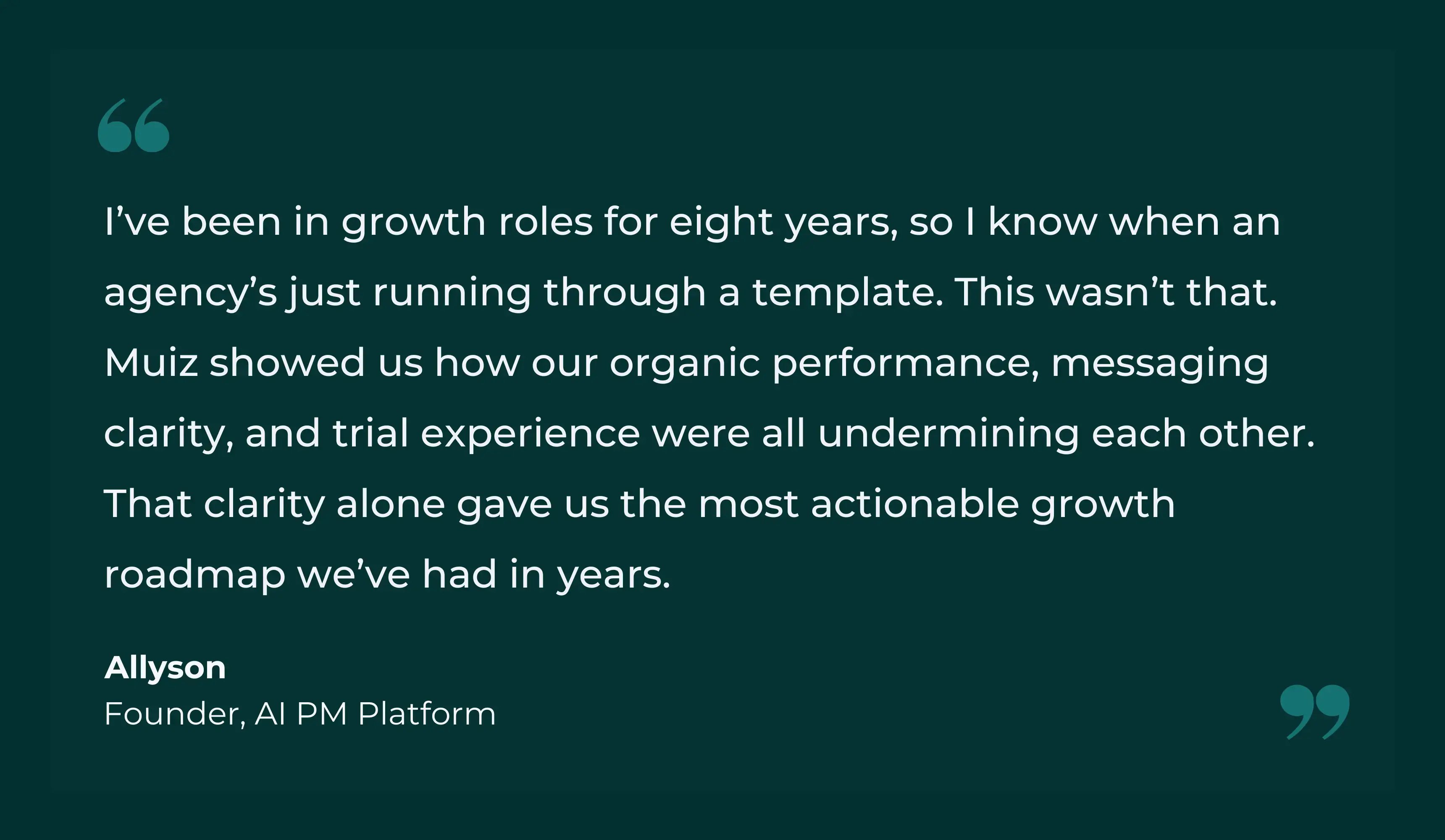 Allyson Audit Testimonial